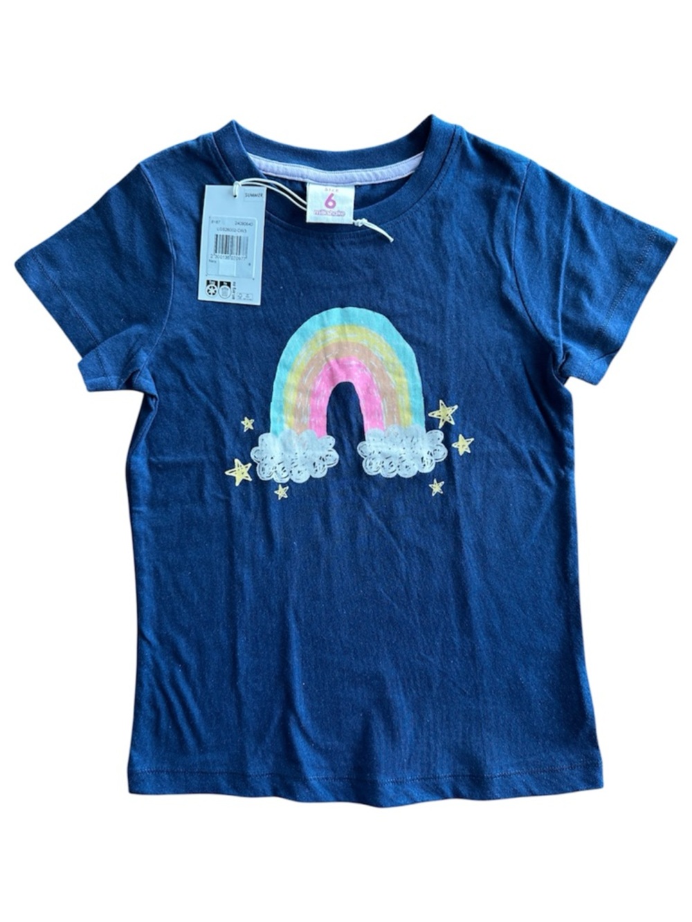 Milkshake Short Sleeve Rainbow Cotton Graphic Tee Shirt Girls Size 6